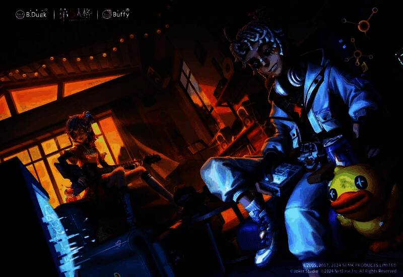 调香师与囚徒身着B.Duck主题时装，色彩明快，风格俏皮可爱