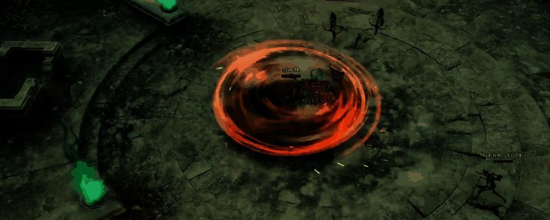 泰坦之旅2中角色开启旋风斩技能，周身环绕刀光特效，多个敌人被击飞炸裂，画面充满动态打击感