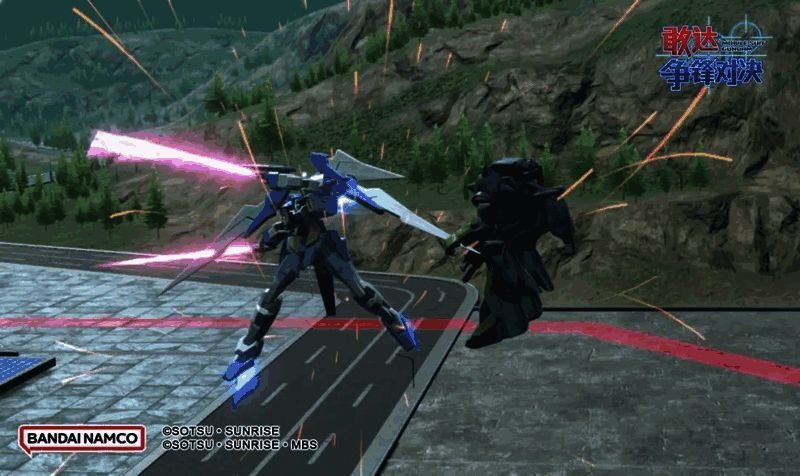 敢达AGE-2发动格斗连击，机体高速逼近，光刃划出残影，展现凌厉的近战风格