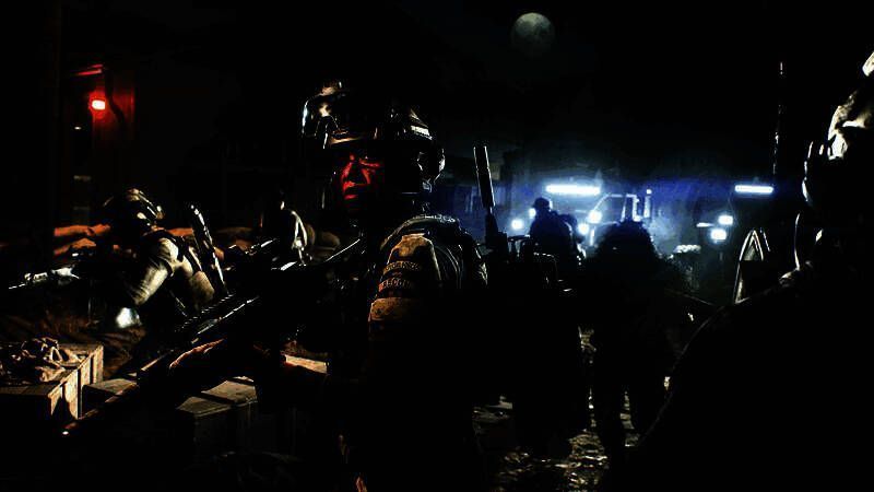 《战地2042》游戏封面展示，背景为未来战场硝烟弥漫，主角身穿高科技作战服持枪前行