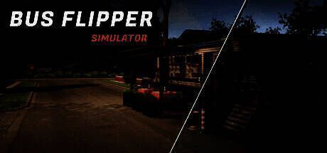 《Bus Flipper模拟器》游戏主界面展示一辆破旧大巴停靠在荒地，周围环境荒凉，凸显改造前的原始状态