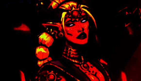 《圣杯誓约》游戏画面展示：角色在阴暗神秘的森林场景中与堕落骑士激烈交战，技能特效绚丽，氛围压抑而史诗感十足