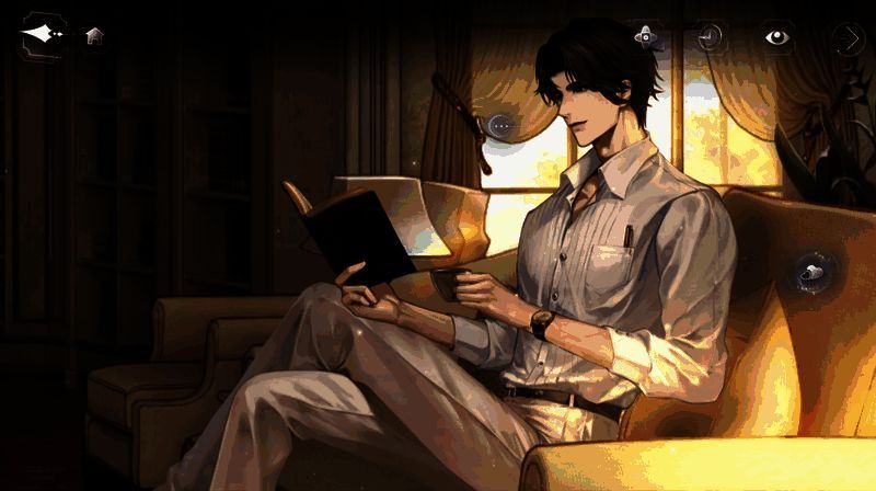 角色侧影插画二：雨夜中男女主共撑纸伞，灯光映照湿漉漉的石板路