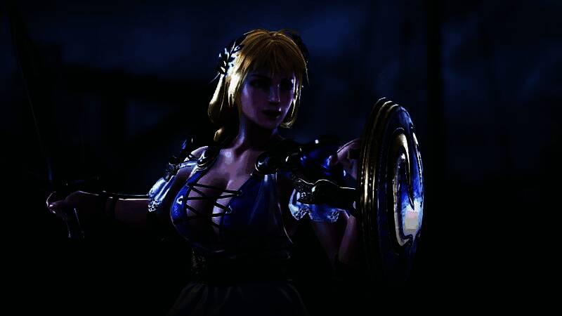 实验场景示意图，显示参与者在观看游戏角色时的心理评估过程