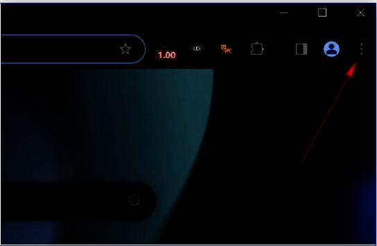 浏览器右上角三点菜单展开状态，鼠标悬停在菜单图标上