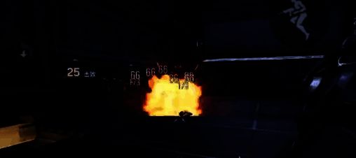 爆炸箭头命中敌人后产生火光与冲击波的瞬间，周围小怪被炸飞的战斗场景