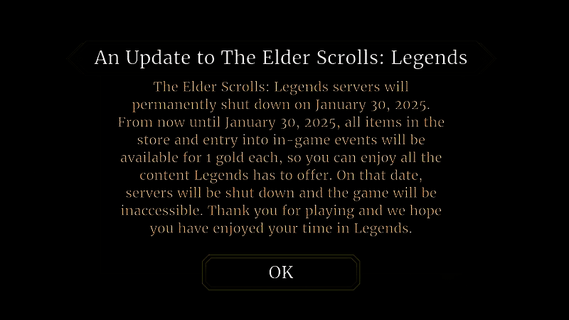 游戏停运公告界面截图，显示‘服务将于2025年1月30日结束’的官方通知