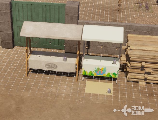 三种摊位摆放对比图，展示售卖垫、标准摊位与加宽摊位的空间差异