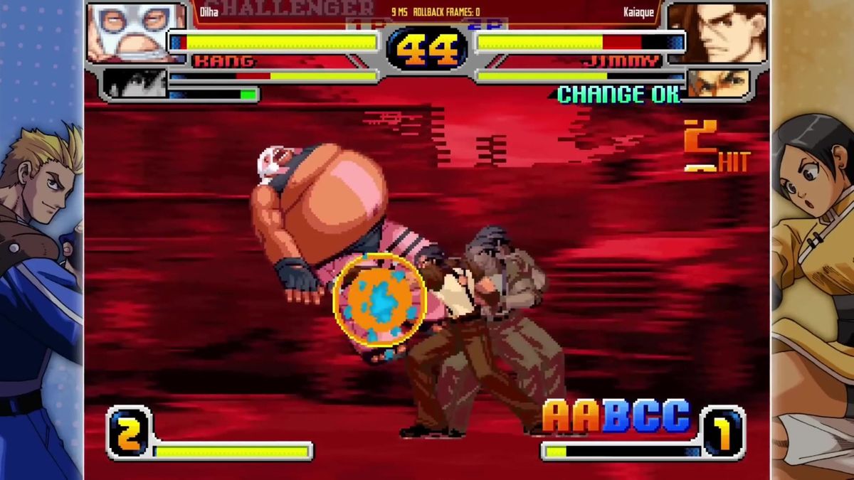 双人合体技发动瞬间，两名角色同时出招，能量汇聚成龙形冲击波向前轰出