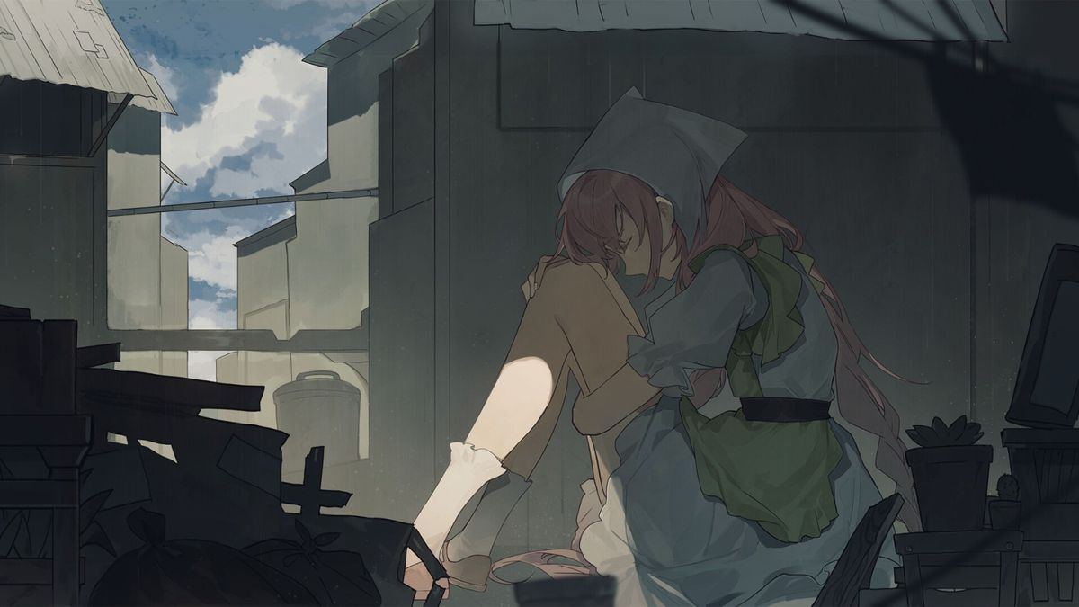 炼金系统界面，多个瓶罐与火焰炉台陈列，蛇娘正在专注调配药剂