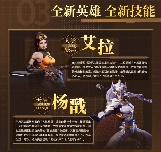 新英雄艾拉与杨戬立绘，机甲与神话元素融合