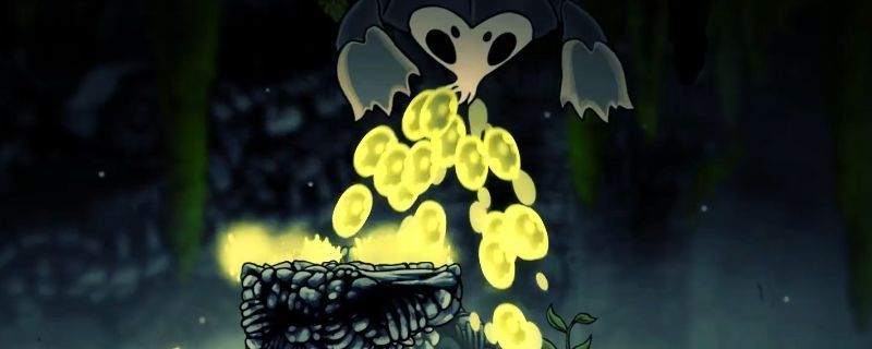 空洞骑士丝之歌中酸蚀巨鳌战斗画面，酸液喷溅特效逼真，主角灵活躲避