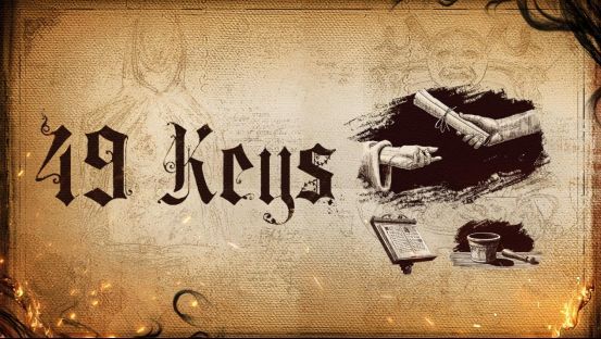 游戏封面展示主角手持魔法书，背景为神秘岛屿与星空