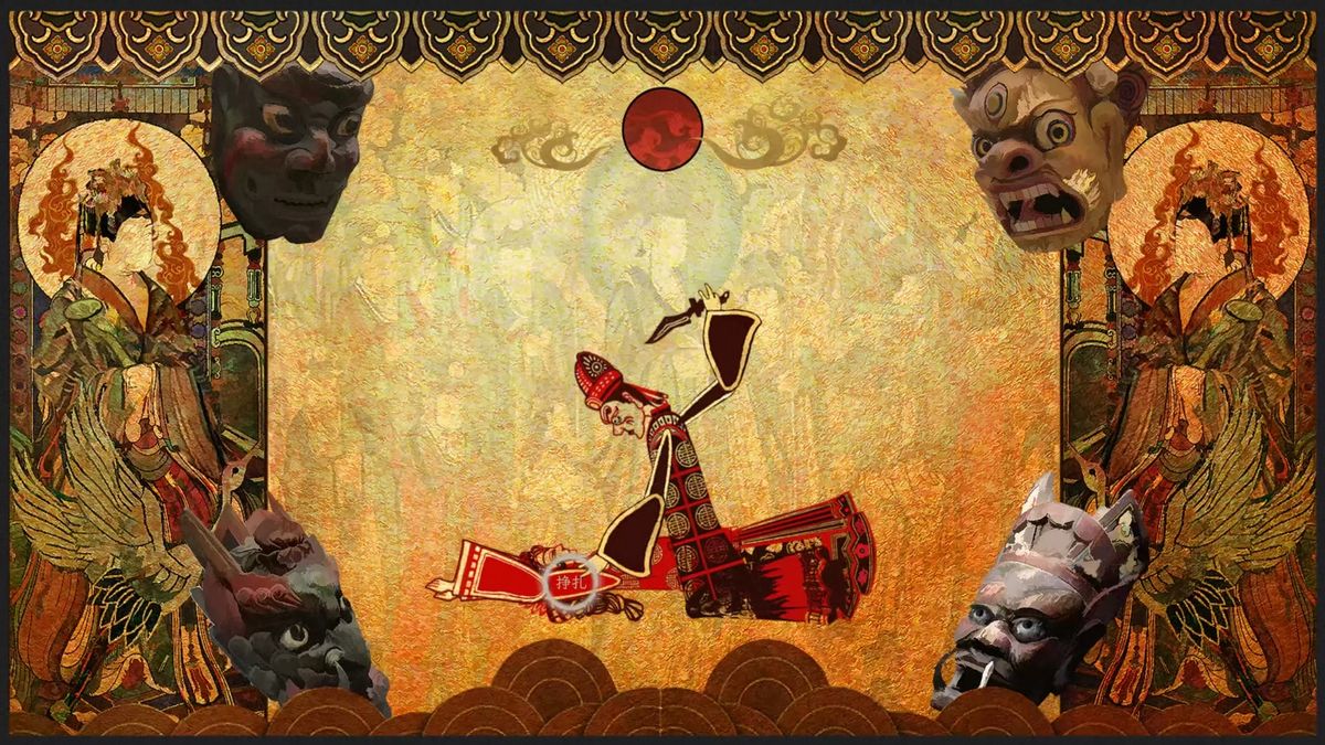 《白河村》游戏截图，角色面对诡异场景，气氛紧张压抑