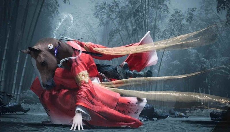 马头套外观展示，整体造型酷炫，细节刻画精细，极具视觉冲击力