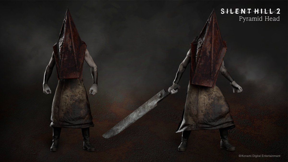 三角头角色服装设计图，展现恐怖与力量感的融合