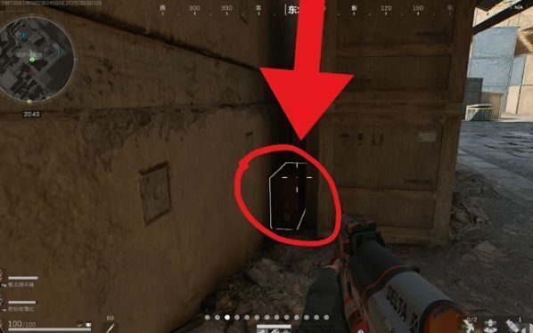 阿萨拉营地木棚下的藏宝点，木箱夹角处有宝箱图标