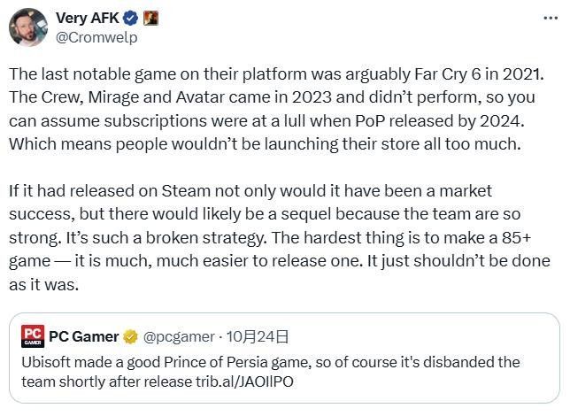 育碧旗下游戏销量数据图表