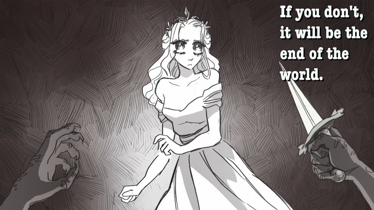 游戏内剧情选择界面，呈现多个分支选项与心理暗示