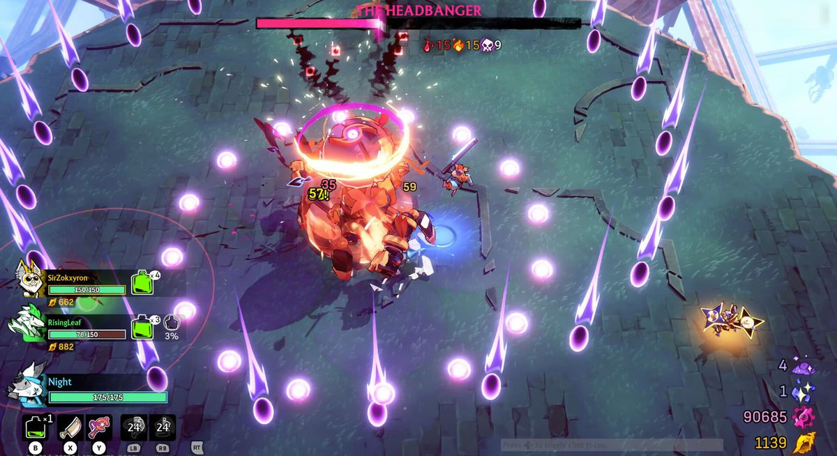 角色在空中飞跃，背景为绚丽的风暴漩涡与漂浮岛屿