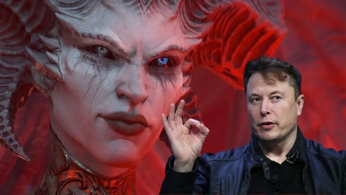 马斯克在推特上发布的《暗黑破坏神4》游戏截图，灵巫角色正在释放强力技能