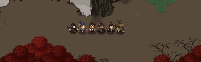 角色在江湖中游历，与NPC互动，选择不同剧情分支