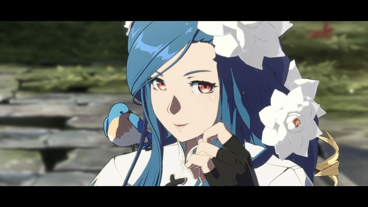 蒂姬战斗画面，角色身着经典军装，手持武器进行空中突袭