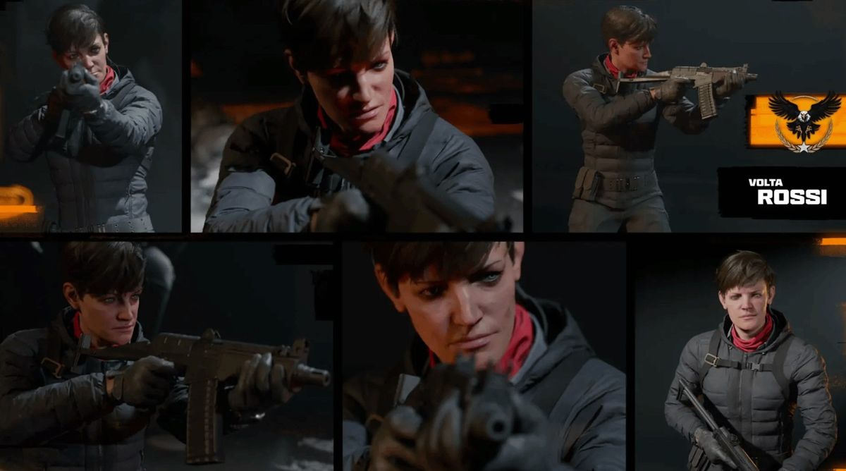 游戏宣传图，黑色行动6标志与角色剪影交错呈现