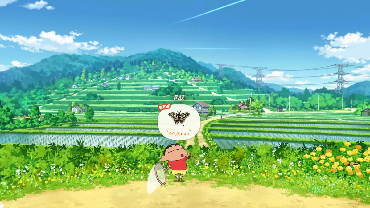 乡村场景截图，新之助与萤火虫共舞的夜晚