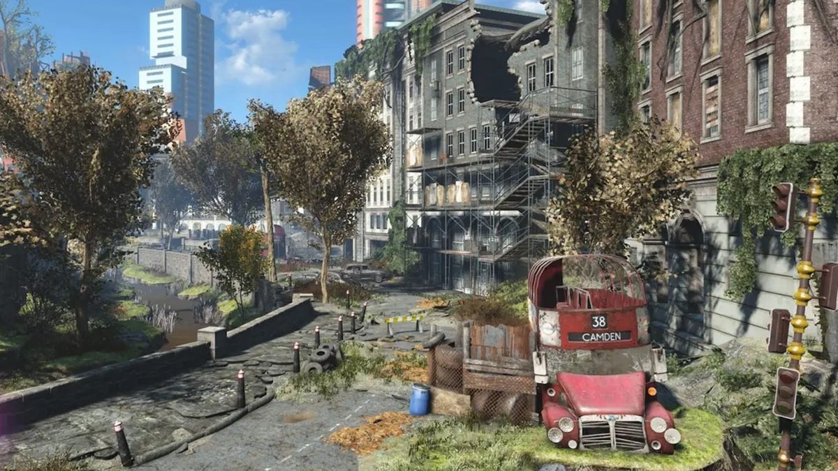 《辐射：伦敦》MOD宣传图，展现废土风格的伦敦城市景观