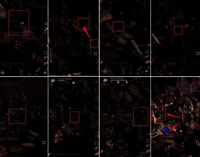 Boss战场景，Boss与墓碑并列，背景为祭祀地深处