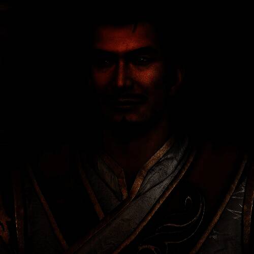 鲁肃角色设定图，身穿白色长袍，神情沉稳