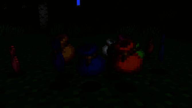 玩家在硬核模式中探索黑暗洞穴的场景截图