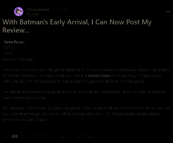 蝙蝠侠阿卡姆之影游戏战斗场景，蝙蝠侠与小丑手下激烈交战，VR视角极具沉浸感