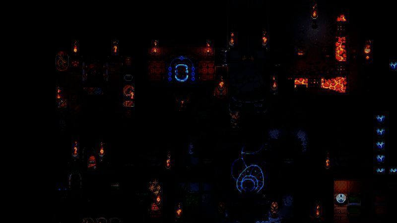 《护核纪元》多人联机探索画面，玩家角色在地下洞穴中挖掘资源并战斗