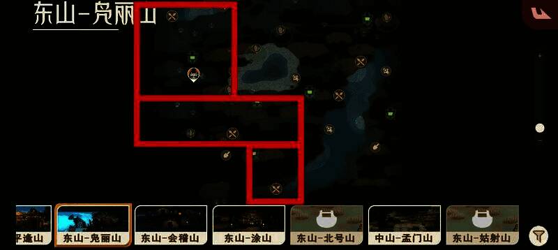 凫丽山地图中标注的比翼鸟刷新点位，周围为茂密芦苇丛