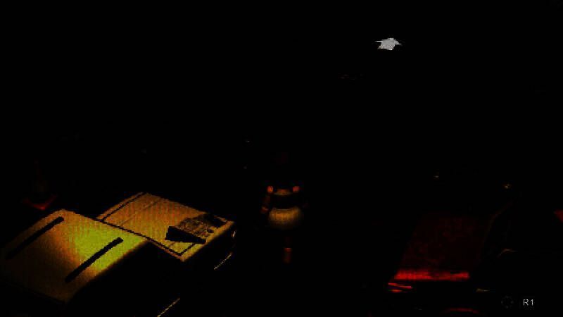 游戏实机截图，展示主角在废弃主题公园中探索的场景