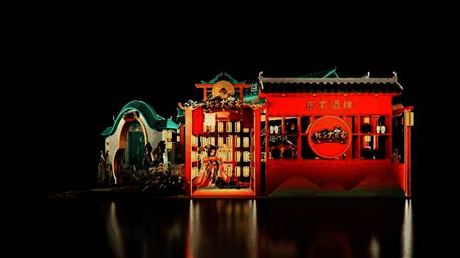 展位互动区示意图，展示玩家参与集章活动场景