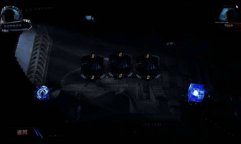 异想回廊战场外观展示，背景为星云流动与神秘符号交织