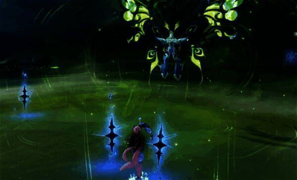 角色在战斗中承受DEBUFF效果，画面紧张刺激