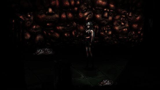 主角穿越幽暗森林，身后仿佛有未知存在窥视的画面