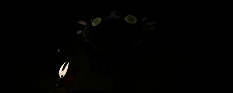 空洞骑士丝之歌伟大BOSS格洛战斗场景，角色使用回旋镖进行攻击