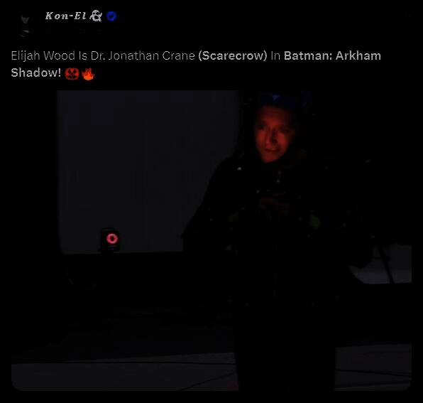 伊利亚·伍德参与《蝙蝠侠：阿卡姆之影》动作捕捉演出，表情投入