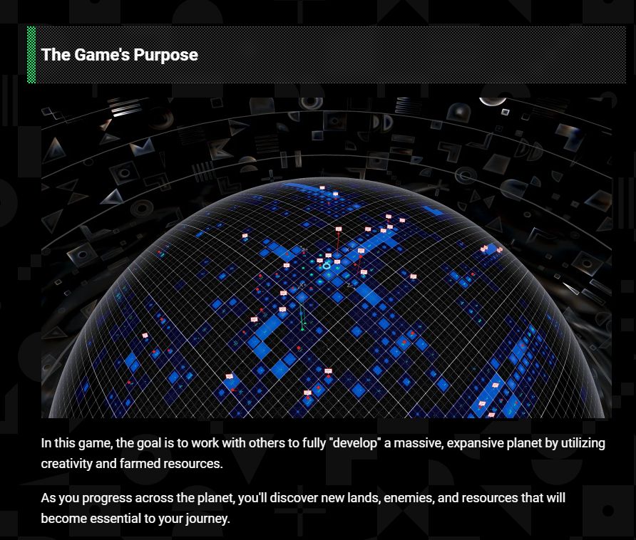 游戏内星球地貌概念图，展示多样地形与可建造区域