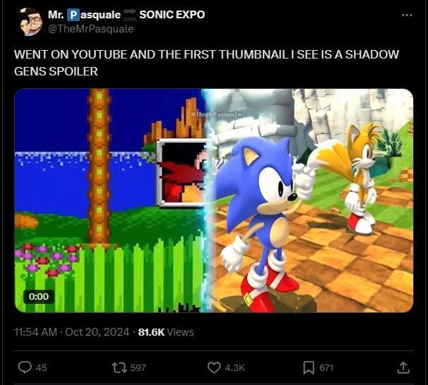 推特用户“@TheMrPasquale”发布推文，提醒玩家注意剧透内容