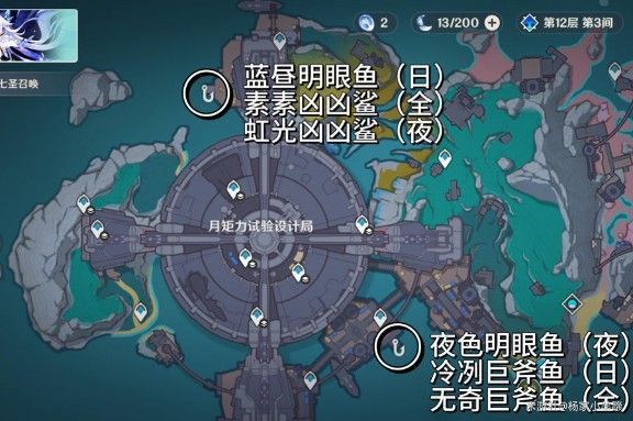 帕哈岛两个新增钓鱼点定位图，箭头指示通往隐蔽水域的小径