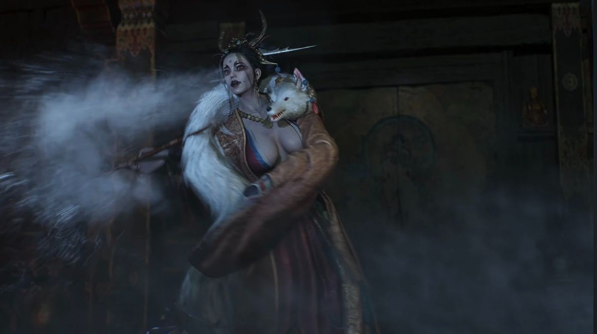 《明末：渊虚之羽》狐狸精Boss战斗画面，身姿妖娆，动作凌厉