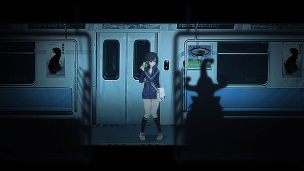 地铁隧道中突然闪现的灵异影像，少女惊恐回头，光影效果逼真