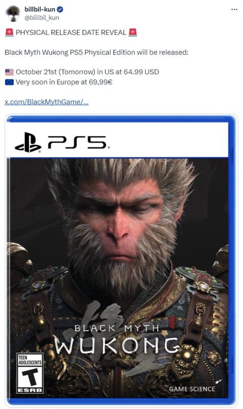 《黑神话：悟空》PS5实体版封面图，展示孙悟空持棒而立的霸气形象，背景为燃烧的天宫场景，整体风格充满东方玄幻气息