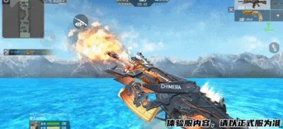 手斧-末日审判在空中完成一次斜向劈砍，刀刃泛起橙色能量波纹，地面因冲击产生裂痕特效